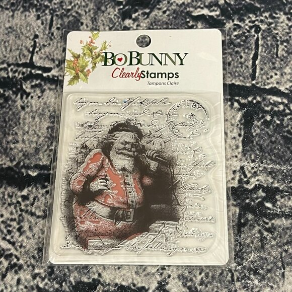 BoBunny SANTA DEAR Clear Stamp #SSD313 Holiday Santa - Picture 1 of 7